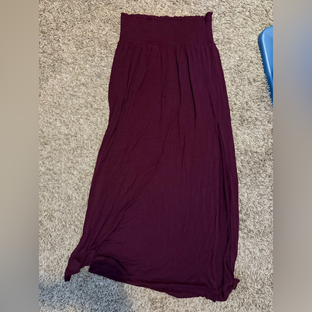H&M Deep Burgundy Maxi Skirt